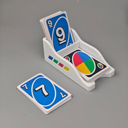 Card Holders for Draw and Discard Dual-Zone Game Organizer Compatible with UNO Cards | Horizontal Vertical Trays for Quick Play Matte Black Tabletop Deck Storage for Family Game Night in Kuwait