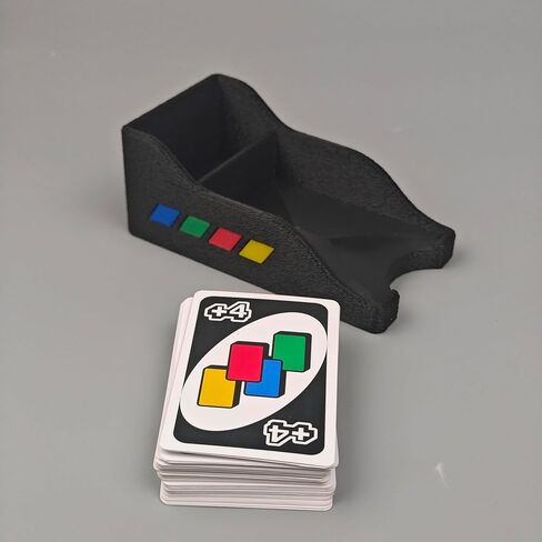 Card Holders for Draw and Discard Dual-Zone Game Organizer Compatible with UNO Cards | Horizontal Vertical Trays for Quick Play Matte Black Tabletop Deck Storage for Family Game Night in Kuwait