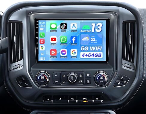 4+64 جيجابايت ترقية Andriod 13 Radio لـ Chevy Silverado 1500 GMC Sierra 2014 2015-2018: 1280 * 800P IPS Touchstes Stereo Wireless Carplay Andriod Auto 5G WiFi Bluetooth5 in Kuwait