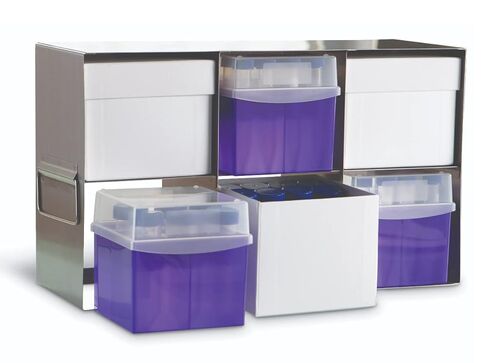 Stainless Steel Upright Freezer Rack, 6 Slots (2 x 3 Array), Corrosion Resistant, Silver in Saudi Arabia