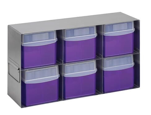 Stainless Steel Upright Freezer Rack, 6 Slots (2 x 3 Array), Corrosion Resistant, Silver in Saudi Arabia