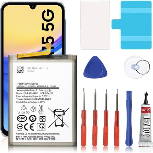 Galaxy S22 Battery,4500 mAh EB-BS901ABY Replacement Battery for S22 5G SM-S901 SM-S901U with Adhesive Tape Tool Repair Kit in Kuwait