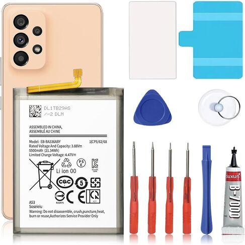 Galaxy S22 Battery,4500 mAh EB-BS901ABY Replacement Battery for S22 5G SM-S901 SM-S901U with Adhesive Tape Tool Repair Kit in Kuwait