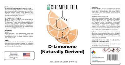 Chemfulfill D-Limonene - Orange Oil (Citrus D-Limonene, Concentrated) (Half-Gallon (64 fl oz)) in Kuwait