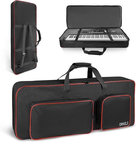 ORKELS 76-Key Keyboard Case, Electric Piano Keyboard Gig Bag Backpack with 10mm Padding, Adjustable Shoulder Straps & 2 Large Accessory Pockets in Saudi Arabia
