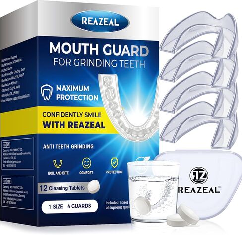 Mouth Guard for Grinding Teeth at Night: Mouth Guard for Sleeping - Night Guard for Teeth Grinding Home & Travel Use in Kuwait