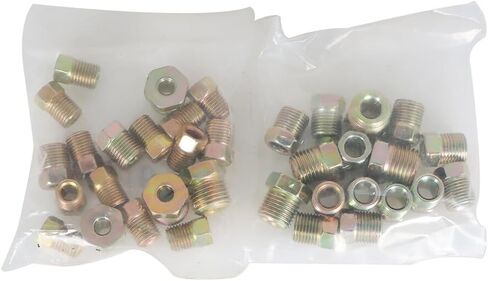 حقيقي 35 قطعة 3/16 و 1/4 أنبوب خط الفرامل أنابيب تركيب المكسرات عدة ل مشاعل مقلوب استبدال OEM المباشر in Saudi Arabia