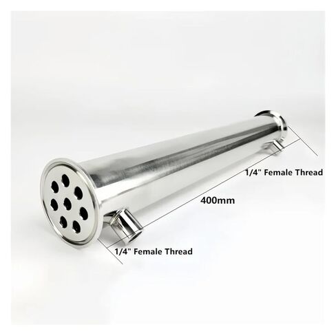 2inch OD64mm,Tri Clamp Dephlegmator/Condenser with 1/2" Male Or 1/4" Female Thread for Distillation,8 Pipes Inside ID 8mm,H-400mm(0.25inch Female) in Saudi Arabia