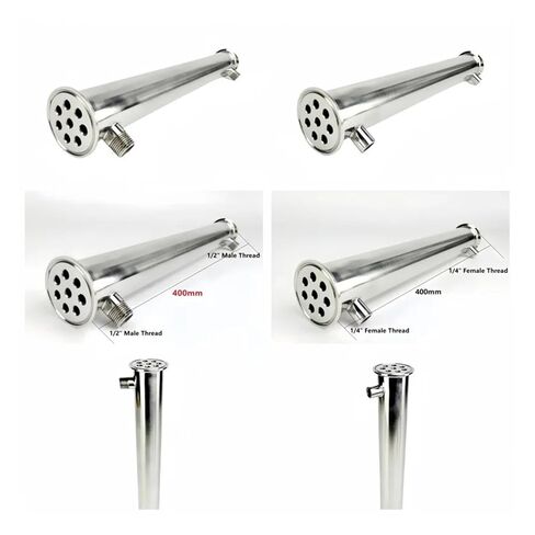 2inch OD64mm,Tri Clamp Dephlegmator/Condenser with 1/2" Male Or 1/4" Female Thread for Distillation,8 Pipes Inside ID 8mm,H-400mm(0.25inch Female) in Saudi Arabia