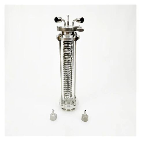 2" OD64mm Tri-clamp Distiller Cooling Coil with 1/2" Male Thread and 2" Sight Glass Diopter,Dephlegmator Device,Reflux,Condenser in Saudi Arabia
