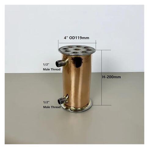 4" OD119mm Copper Dephlegmator/Condenser with 1/2" Male Thread for Home Brewing Distillation,9 Pipes Inside ID 12mm in Saudi Arabia