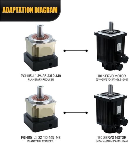 Helical Gearbox PGH115 5Arcmin High Precision Planetary Reducer With 24mm Input Engraver 110ST 130ST Servo Motor(12 TO 1-22MM INPUT FOR 130) in Saudi Arabia
