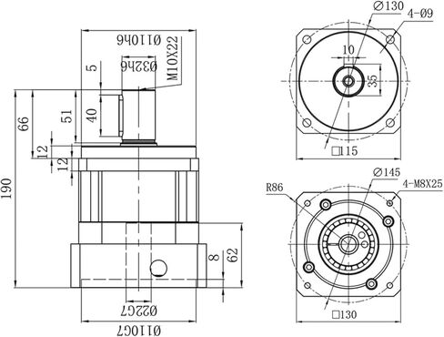 Helical Gearbox PGH115 5Arcmin High Precision Planetary Reducer With 24mm Input Engraver 110ST 130ST Servo Motor(12 TO 1-22MM INPUT FOR 130) in Saudi Arabia