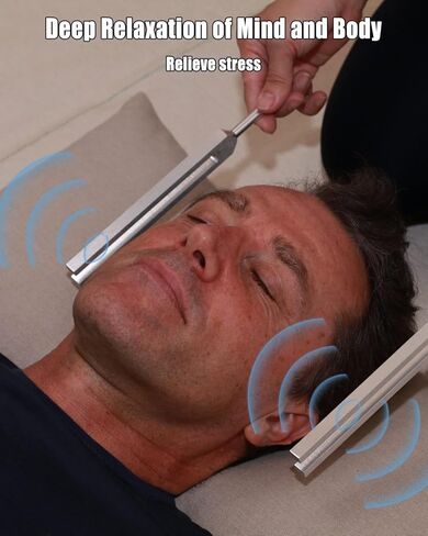 Tuning Forks for Healing 528Hz 432Hz 136.1Hz 128Hz, Aluminum Alloy Tuning Fork with Legs & Activator & Reflective Hammer & Leather Pouch, Precise Frequency for Meditation & Chakra Balance in Saudi Arabia