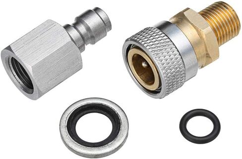 Quick Release Coupler Fittings, 1/8 Inch BSP Charging Adapter Kit, Silver Brass, PCP Air Rifle Compatible, with O-Rings in Saudi Arabia