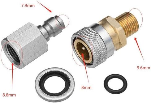 Quick Release Coupler Fittings, 1/8 Inch BSP Charging Adapter Kit, Silver Brass, PCP Air Rifle Compatible, with O-Rings in Saudi Arabia