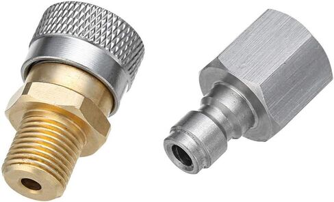 Quick Release Coupler Fittings, 1/8 Inch BSP Charging Adapter Kit, Silver Brass, PCP Air Rifle Compatible, with O-Rings in Saudi Arabia