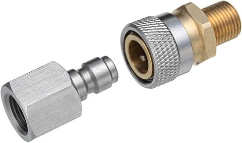 Quick Release Coupler Fittings, 1/8 Inch BSP Charging Adapter Kit, Silver Brass, PCP Air Rifle Compatible, with O-Rings in Saudi Arabia