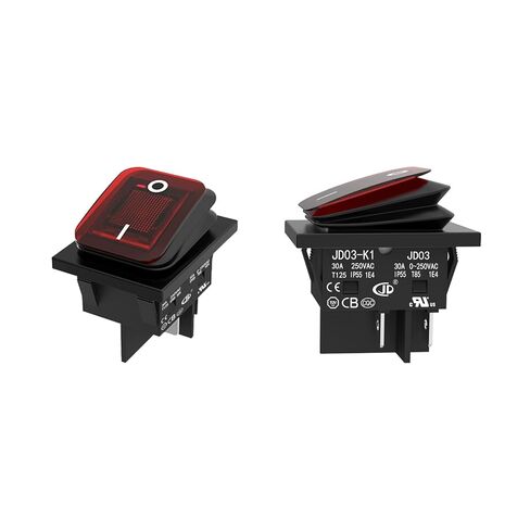 JD 2pcs 30A Power Switch 125V/250V AC DPST Rocker Switch ON/Off Switch 4Pins 2Position Red Light Illuminated Toggle Switch with UL Certificate Waterproof Switches in Saudi Arabia