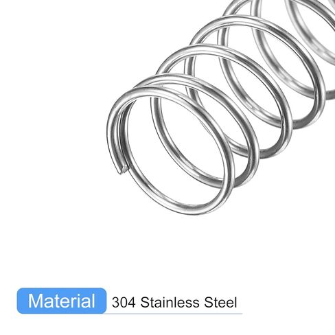 Compression Spring, 5Pcs 304 Stainless Steel, 5mm OD, 0.4mm Wire Size, 20mm Free Length, Silver Tone in Saudi Arabia