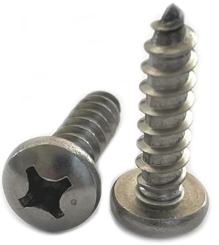 Size #8 x 1 Type 316 Stainless Steel Self Tapping Phillips Pan Head Sheet Metal Screws, Super Corrosion Resistant. Choose Quantity (100, #8 x 1) in Saudi Arabia