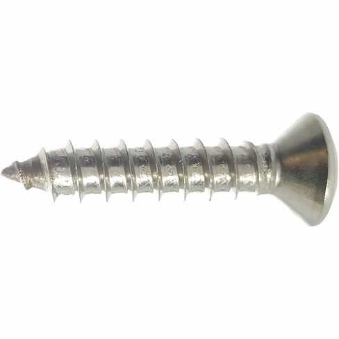 #14 x 2 Oval Head Sheet Metal Screws, Phillips Drive, Stainless Steel 18-8, Full Thread, Bright Finish, Self-Tapping, Quantity 25 by Fastenere in Saudi Arabia
