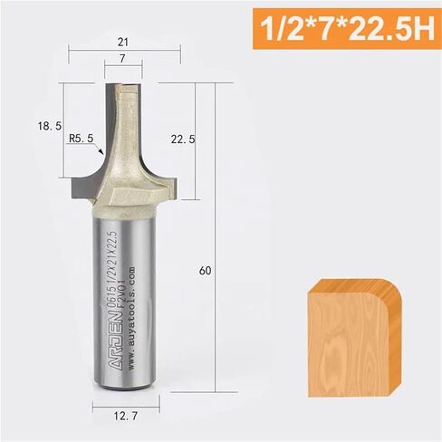 Woodworking R Corner Cutting Router Bit Cabinet Door Panel Cutting Tool CNC R Round Edge Trimming Milling Cutter(12.7x7x22.5H) in Saudi Arabia