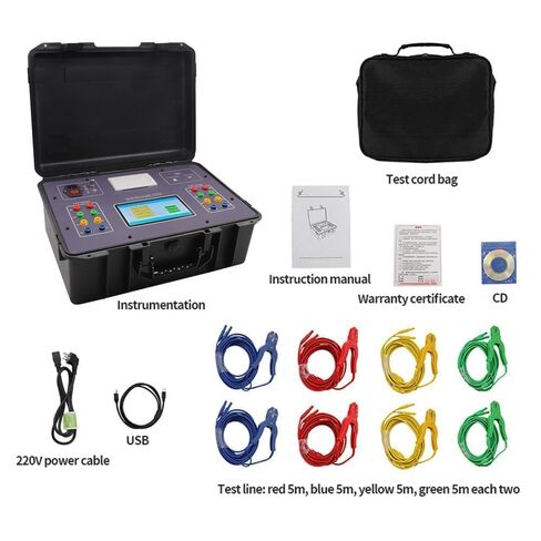 Three Channel Transformer DC Resistance Tester DC Resistance Meter with 7-Inch Touch Color Screen Built-in Thermal Printer Test Current 0.2A 0.5A 2A 5A 10A 20A D-C R-esistance 0.0001mΩ~5000Ω in Saudi Arabia