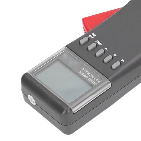 Earth Resistance Meter, Low Interference 0.01‑1200Ω Clamp Resistance Tester with 4 Digit LCD Display for Power Applications in Kuwait