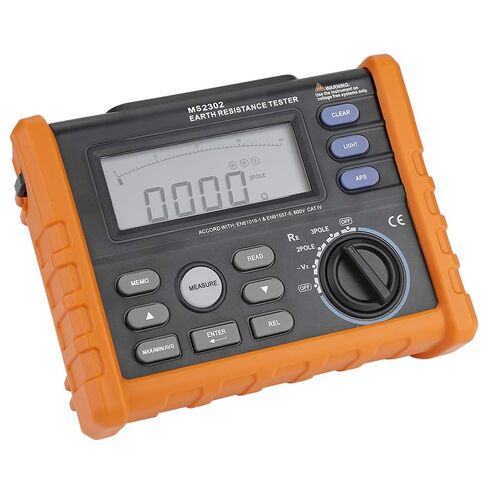 PEAKMETER MS2302 Digital Earth Resistance Tester 0~4K Ohms 100 Groups Data Record in Saudi Arabia
