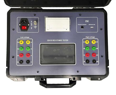 مقياس اختبار المقاومة DC لمحولات ثلاث قنوات مع 0.0001mΩ~5000Ω 0.01mA~20.000A طابعة حرارية مدمجة تعمل باللمس واجهة USB معدل اختلال لف ثلاثي الطور عرض تلقائي in Saudi Arabia