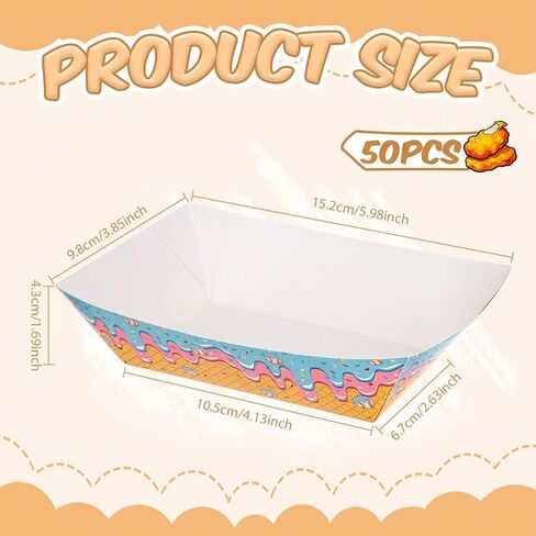 Remerry 50 Pcs Ice Cream Drip Baseball Party Supplies Disposable Paper Food Serving Tray Boat Plate Baseball Party Decorations for Snack Dessert Sandwich Taco Fries Nacho in Saudi Arabia