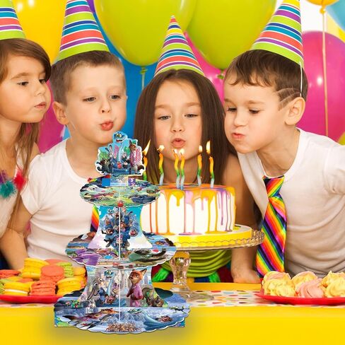 Cute Cartoon Animals Cupcake Stand, 12 Inch Cardboard Cupcake Tray, Lightweight Easy Assemble Dessert Tray for Birthday, Wedding, Movie Theme Party Decoration in Kuwait