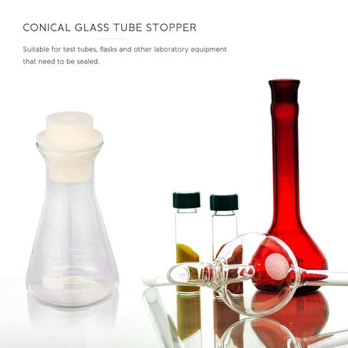 LIFKOME 5Pcs Conical Flask Stoppers Glass Tube Sealers for Laboratory Use for Test Tubes Smooth Design for Easy Insertion and Removal in Saudi Arabia