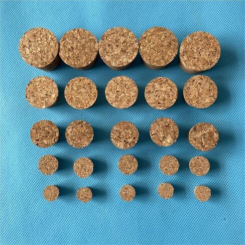20pcs Top Dia 18mm to 54mm Wood Cork Lab Test Tube Plug Essential Oil Pudding Small Glass Bottle Stopper Lid Customized(29x20x35mm) in Saudi Arabia