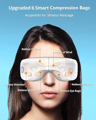 latumab Eye Massager with Heat, Heated Eye Mask with Bluetooth Music, Face Massager, Mask for Migraine & Headache Relief, Improved Sleep, Birthday Gifts for Mom Dad Women Men Her Him in Saudi Arabia