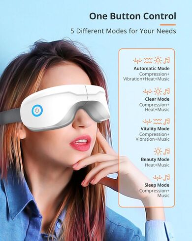 latumab Eye Massager with Heat, Heated Eye Mask with Bluetooth Music, Face Massager, Mask for Migraine & Headache Relief, Improved Sleep, Birthday Gifts for Mom Dad Women Men Her Him in Saudi Arabia