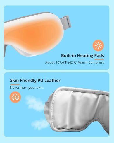 latumab Eye Massager with Heat, Heated Eye Mask with Bluetooth Music, Face Massager, Mask for Migraine & Headache Relief, Improved Sleep, Birthday Gifts for Mom Dad Women Men Her Him in Saudi Arabia