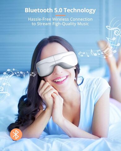 latumab Eye Massager with Heat, Heated Eye Mask with Bluetooth Music, Face Massager, Mask for Migraine & Headache Relief, Improved Sleep, Birthday Gifts for Mom Dad Women Men Her Him in Saudi Arabia