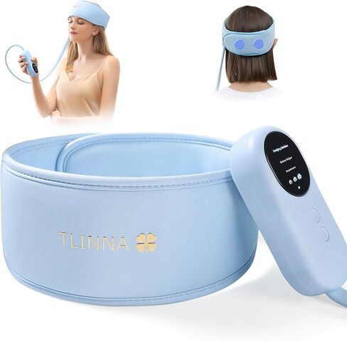 Head Massager,Scalp Massager,Relief Headaches,Fatigue,Stress,Sleep aid,Hangover with Airbag Kneading,Constant Temperature Hot Compress for Head (Sky Blue) in Saudi Arabia