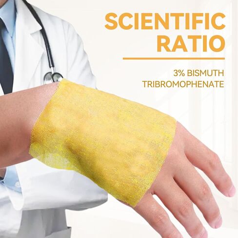 Jointown Xeroform Petrolatum Dressing Bandages, Soft Mesh Gauze Patch for Wound Care, Burns, Lacerations, Skin Grafts & Surgical Incisions, 4"x4", 25 Individual Pack in Kuwait