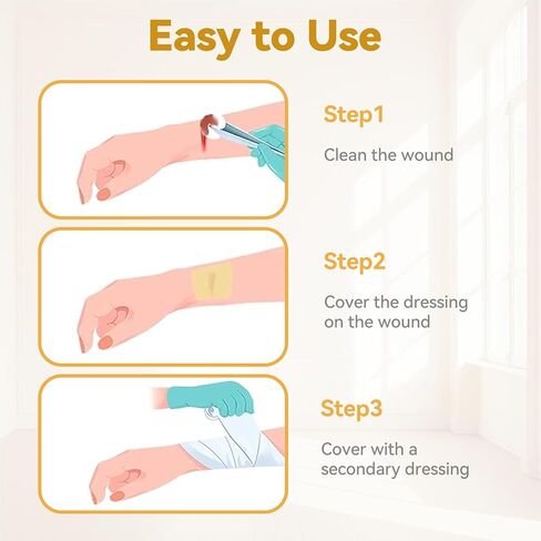 Jointown Xeroform Petrolatum Dressing Bandages, Soft Mesh Gauze Patch for Wound Care, Burns, Lacerations, Skin Grafts & Surgical Incisions, 4"x4", 25 Individual Pack in Kuwait