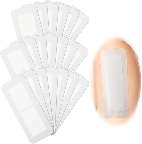 20 قطعة من شاش الجزيرة مقاس 4 × 10 بوصة مع حدود لاصقة، وسادات شاش غير لاصقة معبأة بشكل فردي، ضمادات مسامية للعناية بالجروح والإسعافات الأولية in Kuwait