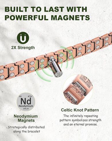 سوار MagEnergy النحاسي للرجال، سوار مغناطيسي نحاسي متقاطع مع حلقة نحاس نقي بنسبة 99.99% ومغناطيس غاوس 3800، هدية صندوق مجوهرات قابلة للتعديل (أداة تحديد الحجم) in Saudi Arabia