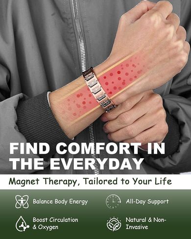 سوار MagEnergy النحاسي للرجال، سوار مغناطيسي نحاسي متقاطع مع حلقة نحاس نقي بنسبة 99.99% ومغناطيس غاوس 3800، هدية صندوق مجوهرات قابلة للتعديل (أداة تحديد الحجم) in Saudi Arabia
