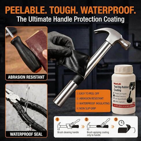 WanKuMi 230g Rubber Dip for Tools, Tool Handle Dip Coating, Liquid Rubber, Peelable Insulation, Waterproof, Flexible, Durable, Rubber Coating for Tool Handles Machine Parts, DIY Craft in Saudi Arabia