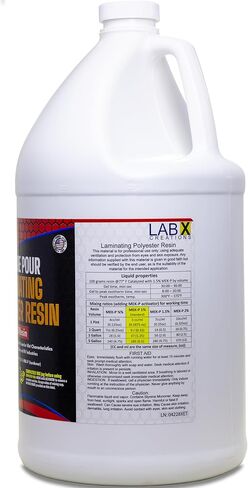 Premium Polyester Resin 1 Gallon + MEKP Catalyst, Low Viscosity Coating for Laminating Fiberglass mat,Biaxle&Cloth for ext/Interior of Boats,Canoe,RV,Car,Truck,Tailer,Surfboards; Hard NONTACKY Finish in Saudi Arabia