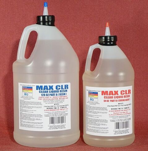طقم راتنج MAX CLR A/B سعة 1.5 جالون - آمن للطعام 4 طلاء اتصال مباشر، شفاف كريستالي، مقاوم للبقع، طلاء سطح الطاولة والطاولة، راتنج صب - عرض تفاصيل المنتج أدناه in Kuwait