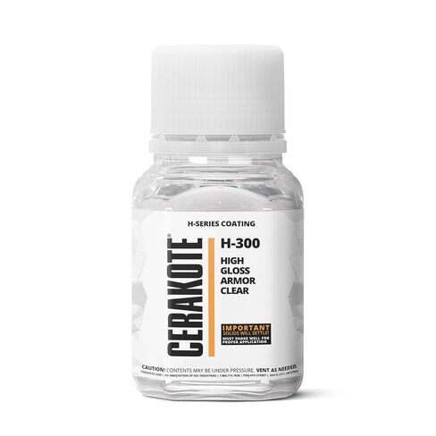 CERAKOTE (Oven Cure) H-Series HIGH Gloss Armor Clear [ 4oz ] H-300T -Our Ceramic Technology Combines Performance with Color on All- Metals, Polymers + More - (Part B) Included in Kuwait