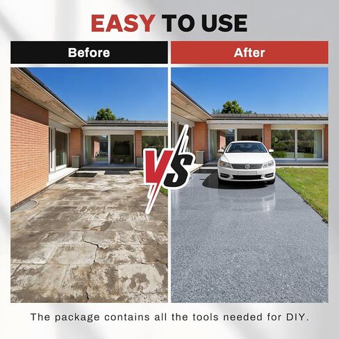 DWIL Epoxy Colored Sand Floor Paint with Primer, Epoxy Quartz Sand Floor Coating Kit for Concrete -Self-Leveling, Water-Based, Low Odor - 2kg, Light Gray in Kuwait